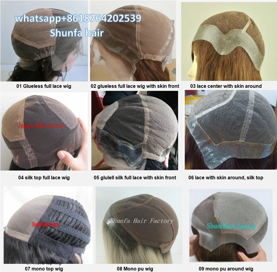 Full lace wig virgin cuticle human blonde color hair replacement form hair factory