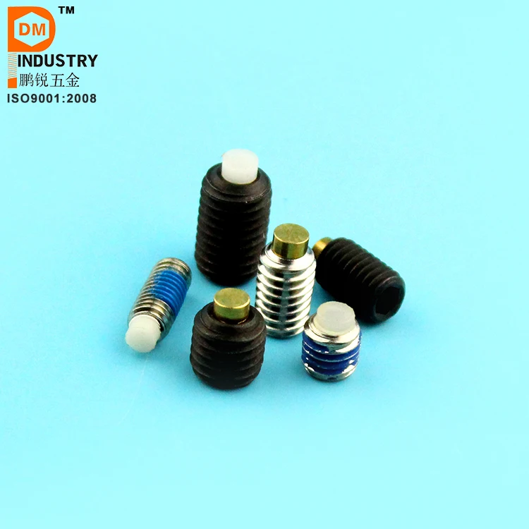 Stainless Steel & Brass Cap Hexagon Machine Screws M3-M12 Thread Sizes 10mm Length DIN Standard Nylon Tip Set Screws