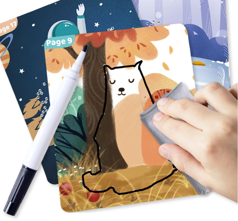 Reusable Early Learning Cards Toddler Pen Control Training PErasable Paper Children Kidskindergarten Brain Game Toys