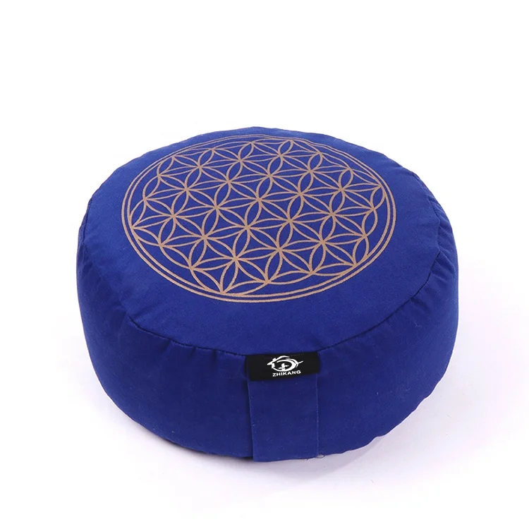 Custom design round cushion buckwheat shell Yoga meditation cushion