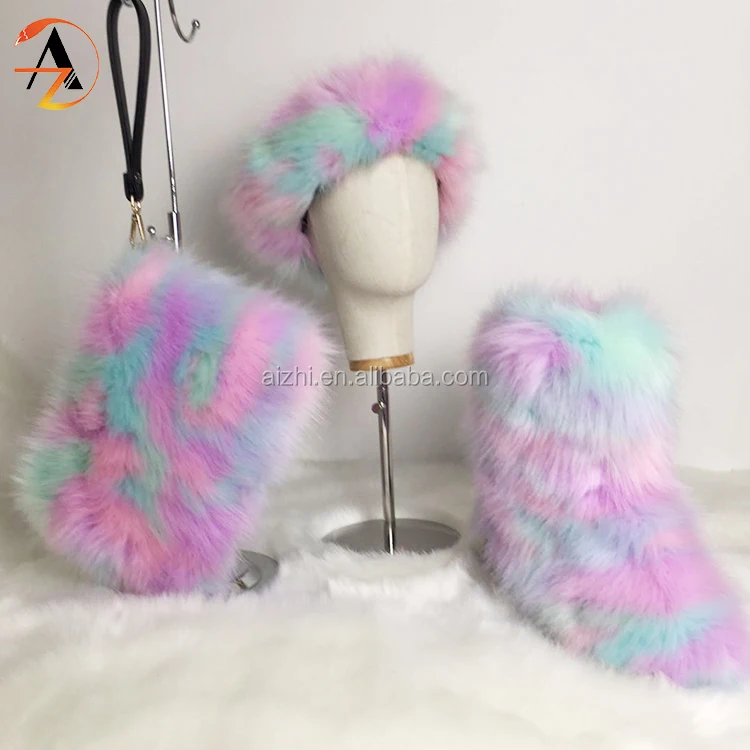 Прямая продажа с завода, уличные модные теплые зимние ботинки большого размера из искусственного меха для женщин