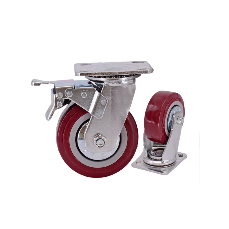 2024 Factory Swivel Caster Wheel for Trolley Cart Medium-duty PVC Wheels With Lock