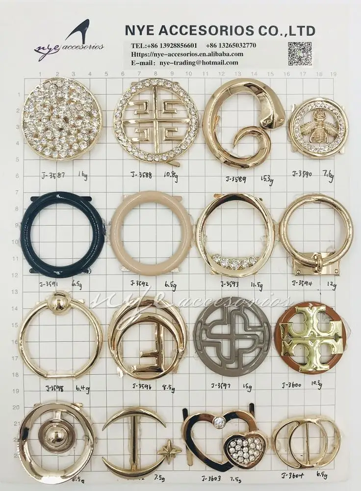 New style women sandals buckle rhinestone buckle gold shinny shoe accessories shoes buckle charm