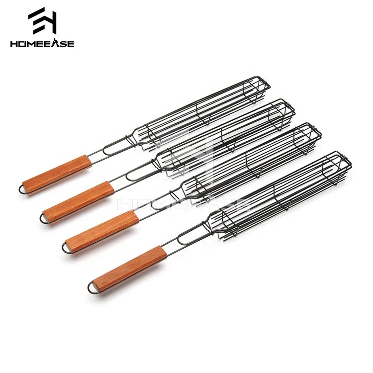 Grilling Basket & Grilling Skewers Stainless Steel Bbq Accessories  Corn Kabob Grill Basket Set