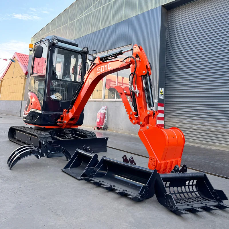 Free Shipping!!! CE EPA Farm Mini Excavator 0.8 ton 1 ton 2 .5 ton Micro bagger 3 Ton Kubota Mini Excavator With accessory