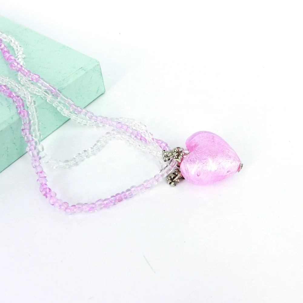 Handmade murano glass hearts pendant bridesmaid gift ideas