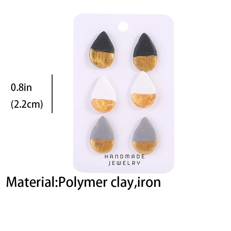 Beautiful Stunning Lightweight Cute Polymer Clay Water Drop Earrings