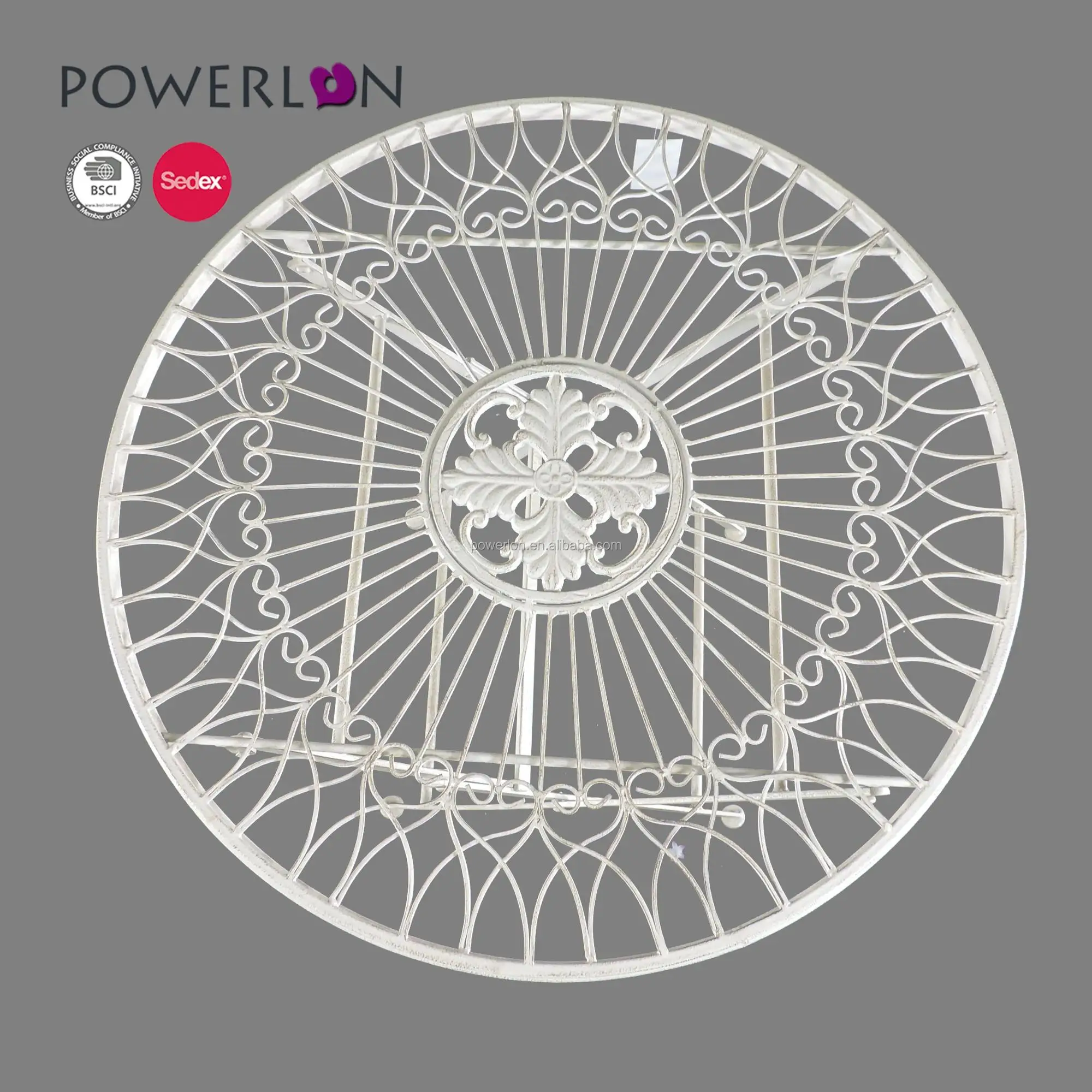 French 2 pieces decor straw metal table chair patio set european furniture