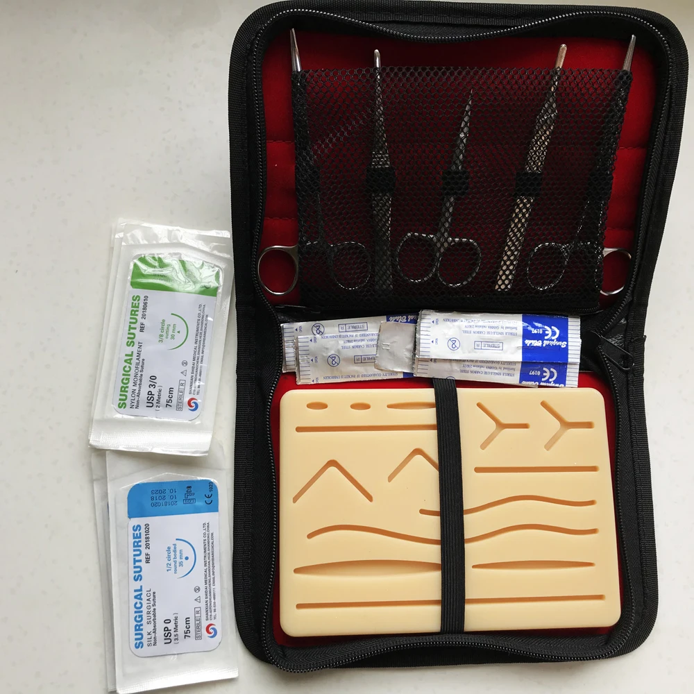 Medical Teaching 4 Layers Suture Pad Human Skin Training Model Suturing Practice Kit