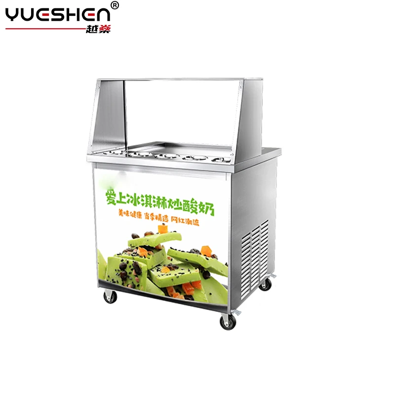 YUESHEN Hot Sell 5 Buckets Fry Ice Cream Roll Machine Ice Cream Machine In Dubai