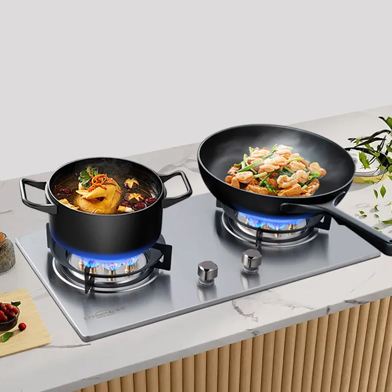 Universal embedded 2 burner stove kitchen cooktop biogas burner stove