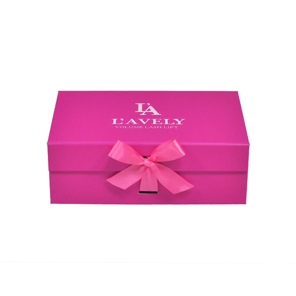 Custom Logo Luxury Recycled Folding Kraft Paper Box Romantic Gift Paper Box With Ribbon