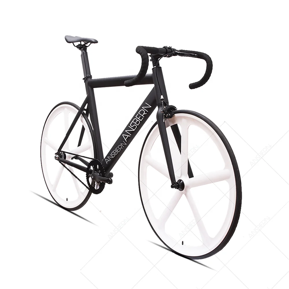 Black Single Speed Aluminum Alloy Frame Fixie Bike Fixed Gear