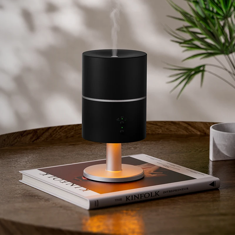 12W 280ml Home Aroma Diffuser Blue Tooth Music round Design with Lamp for Desk Office Latest Decorations for Household