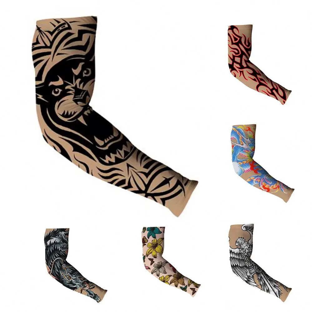 Outdoor Elastic Print Cool Arm Sleeves Cycling Wear Ice Silk Fabric Sleeves super hero cartoon upf 50 arm cover sleeves