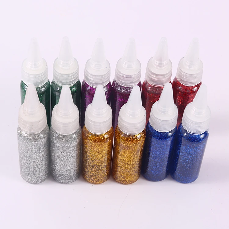 Hot Selling Shiny Non-toxic Bottle Glitter Gel Multiple Specifications Optional Glitter Glue For Kids Painting DIY