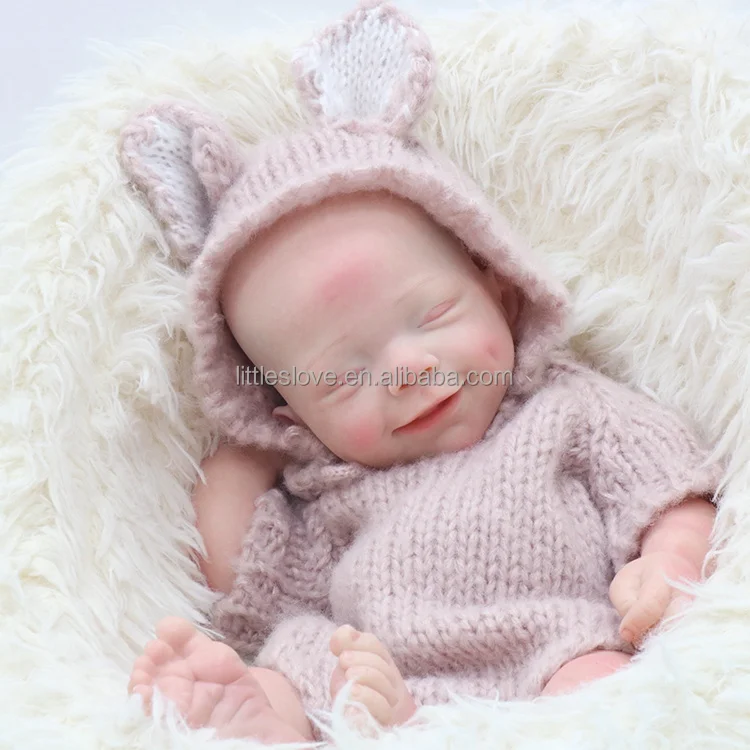 Littleslove 1 9 кг силиконовые гиперреалистичный Пупс апреля 16 дюймов всего тела твердого силикона куклы с реалистичной улыбкой закройте глаза в рождественском стиле
