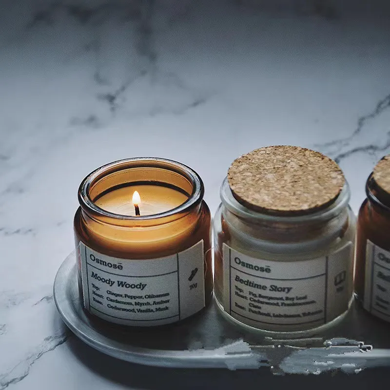 Custom Logo 100ml Glossy Clear Amber Holographic Round Candle Jars with Lids Wholesale Packaging