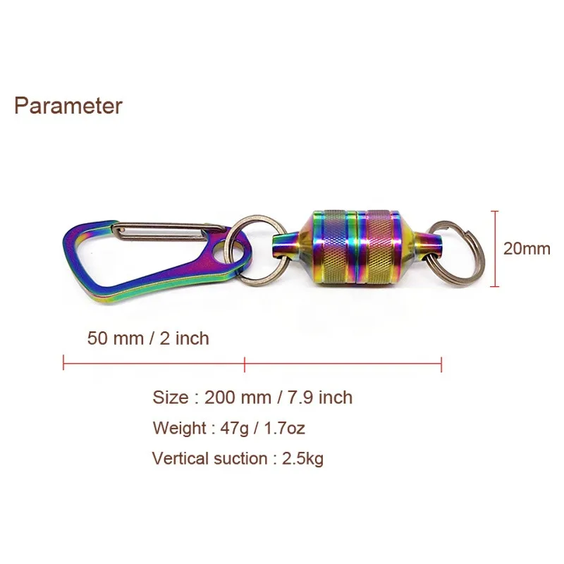 NEW Strong Magnetic Carabiner Titanium Alloy Carabiner Keychain Outdoor Camping Climbing Snap Clip Lock Buckle Hook Fishing Tool