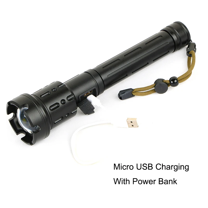 
XHP70 Flashlight Hunting Led Tactical Flashlights 5000 Lumen Rechargeable lampe de poche USB Power Bank Torch Light 