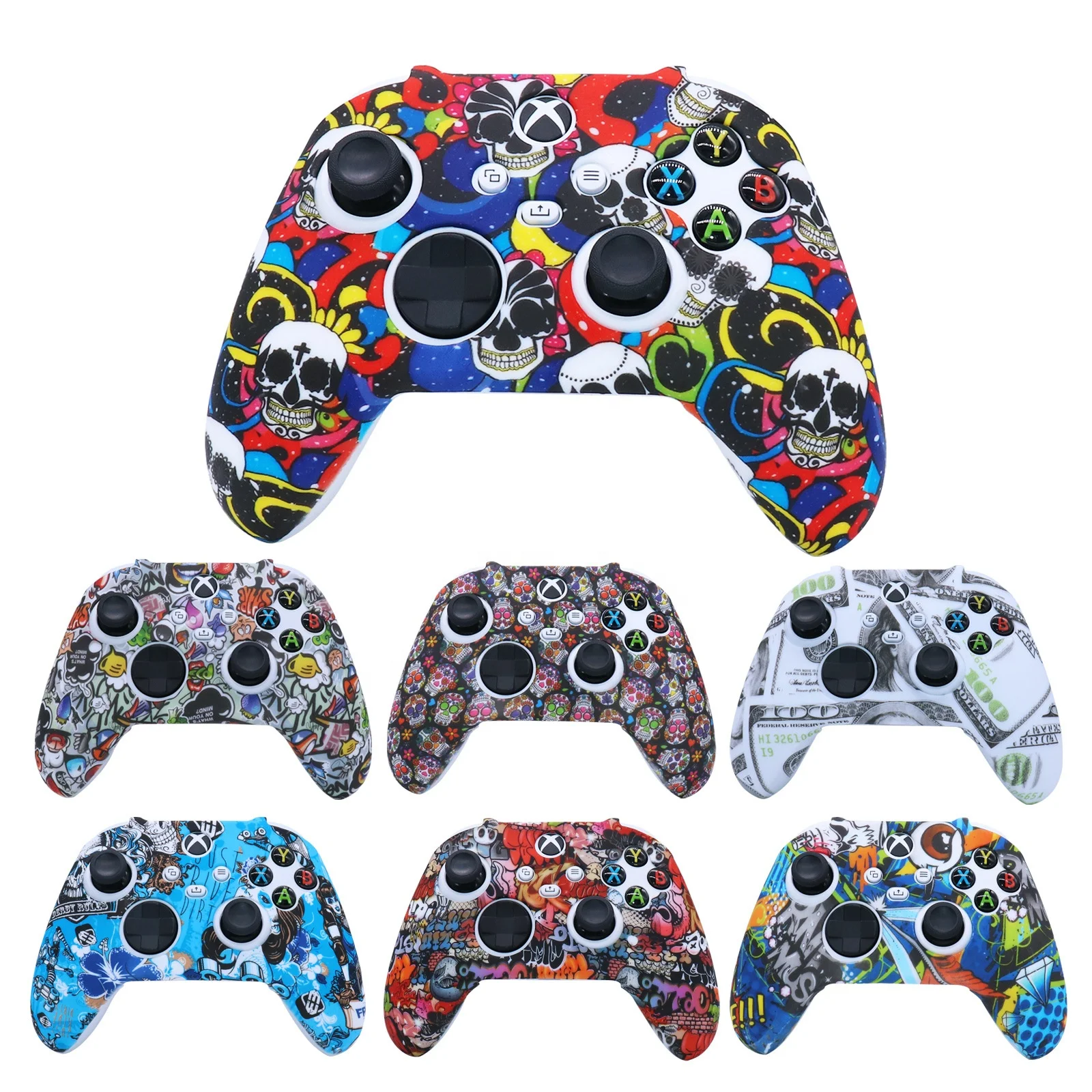 
Printing X box Series X Controller Silicone Cover Rubber Skin Grip Case Protective For x box siries x consola Joystick Gamepad 