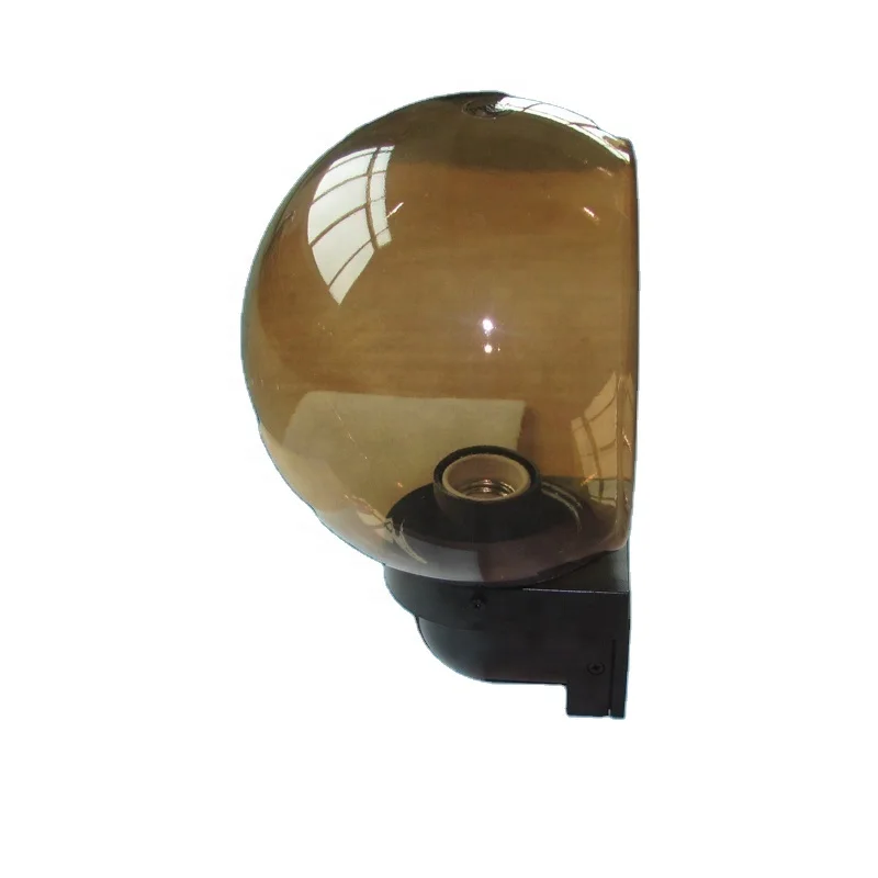 IP 54 HALF GLOBE LIGHT uvioresistant pmma tea color outdoor globe black pendant light wall holder E27