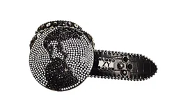Rhinestone belt customized logo for women and men waist suitable