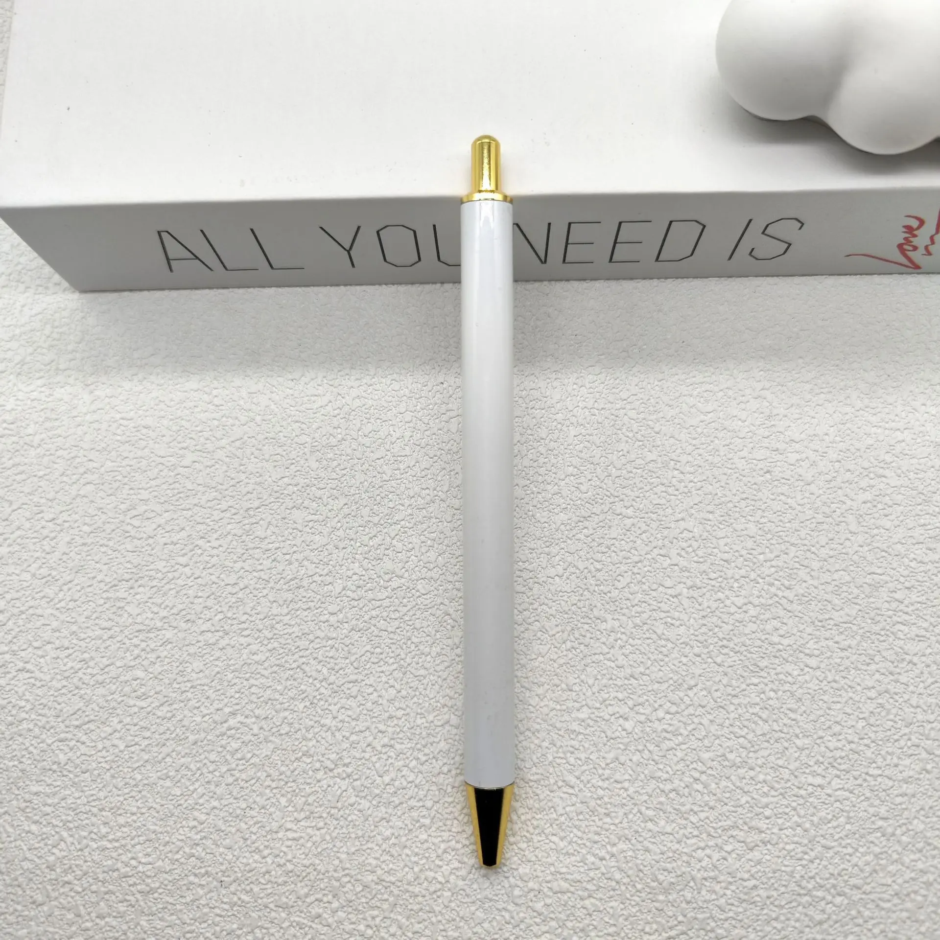 1mm Writing Thickness Sublimation Metal Ball Point Pen Blanks With Black Refill For School Office Stationary Use