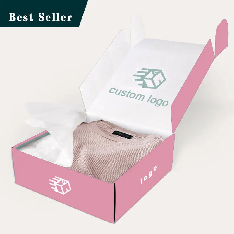 Wholesale Pink Packaging Mailer Paper Box Mailing Shipping Corrugated Cardboard Mailer Boxes Custom Logo