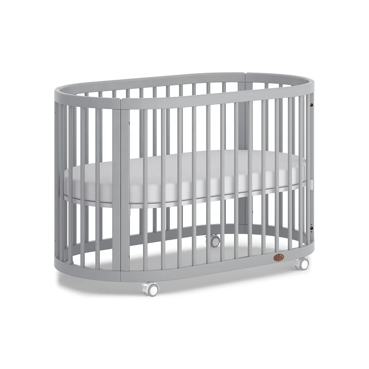 Boori 3 in 1 AUS certified Small Oval Wooden Convertible Baby Cribs
