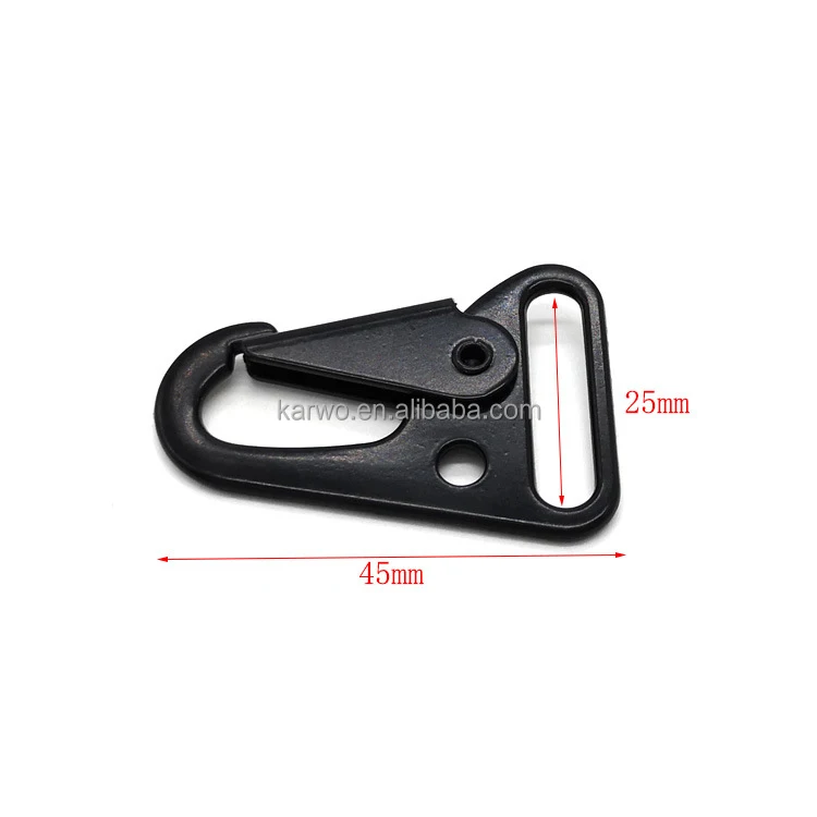 25mm Matte Black Metal Snap Hook Clasp Clip Carabiner