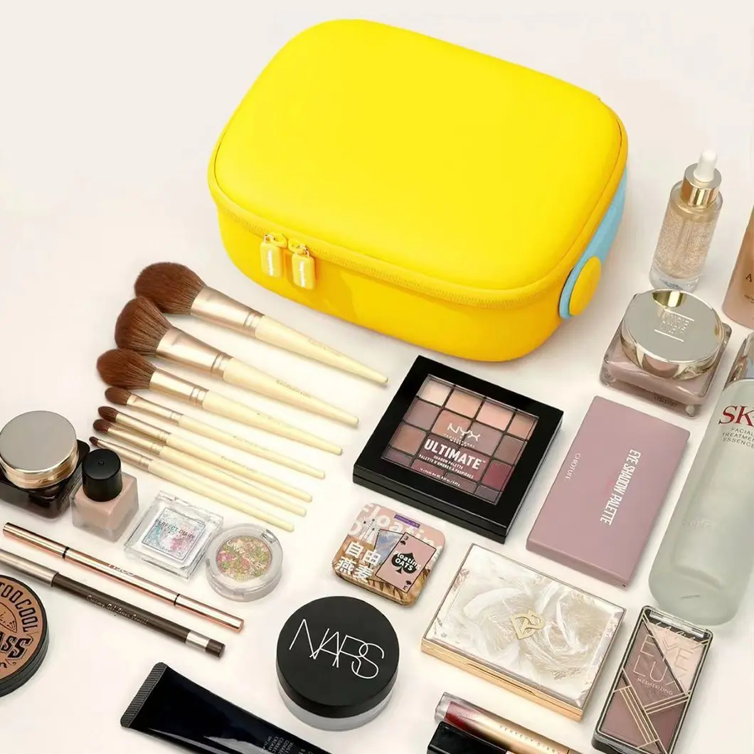 Premium PU Travel Waterproof EVA Essential Oil Carry Make up Cosmetic Bag Case Manufacturer