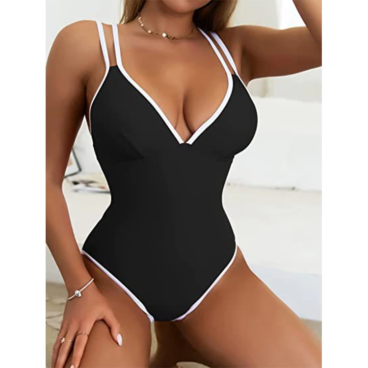 Z104819 Fashion 2022 Sexy Summer Solid spaghetti straps swimwear women with Paddings beachwear