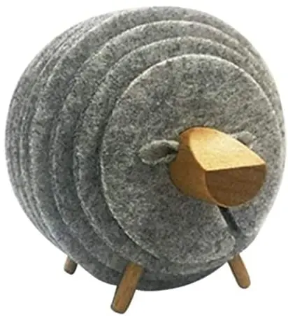 Антискользящие тампоны в форме овечьей подставки, изолированные круглые войлочные подставки для овец