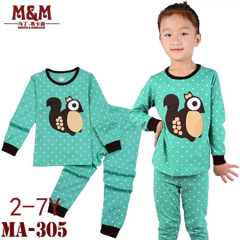 
Girl boutique pajamas long sleeve trousersnew style good quality children pajamas s suit 