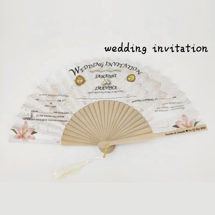 Wedding favors Chinese carved folding wedding wood hand fan