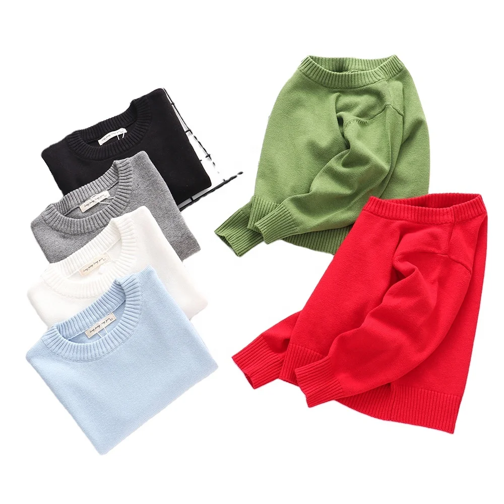 Boys and Girls Pure Cotton Sweat Shirt Warm Knitted Sweater for Children