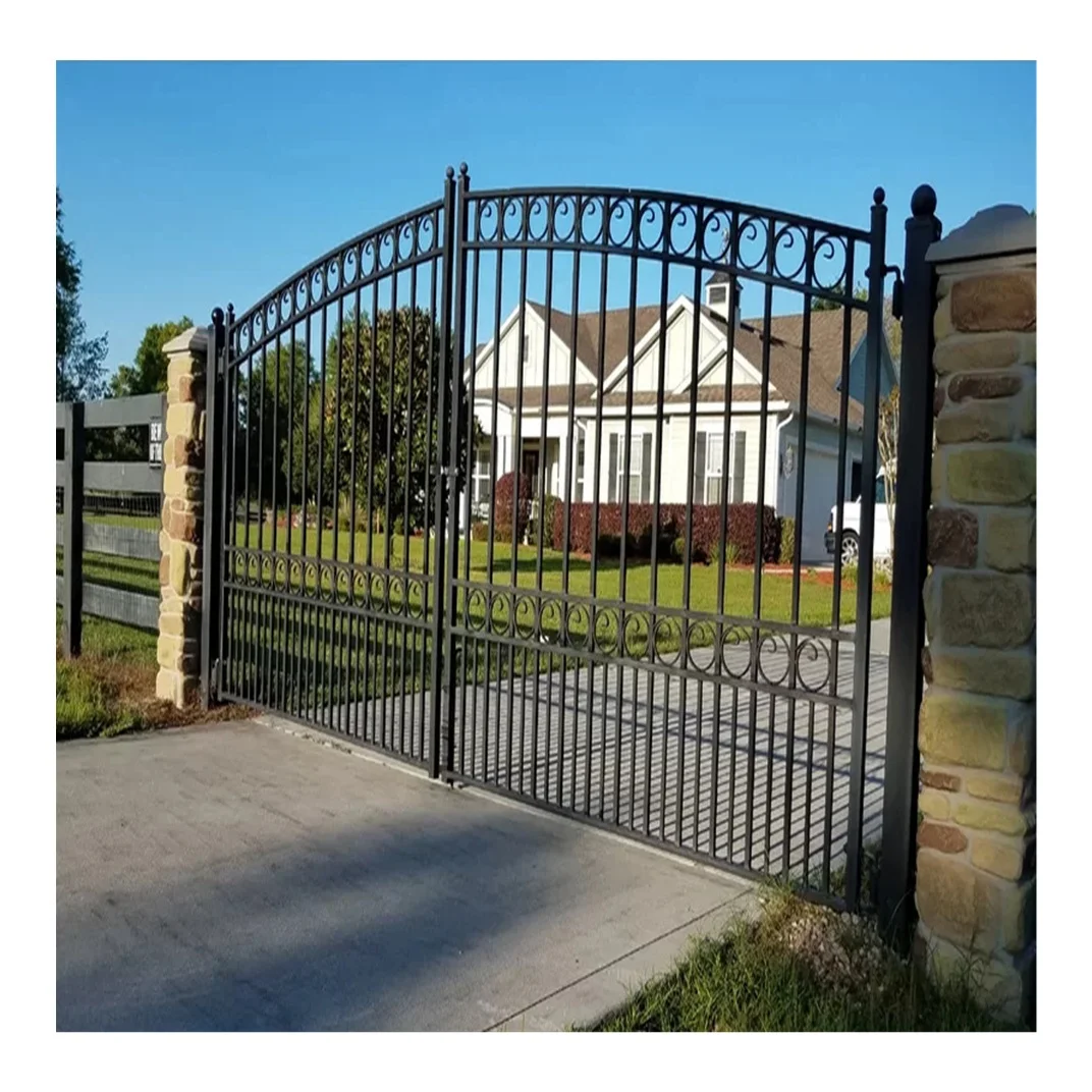 Wholesale factory metal fence galvanized panels Used in Exterior Decorating Housing Garden Villas Resort Wrought Iron Gate