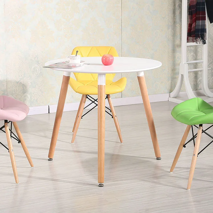 Wood  MDF  Design  Modern Simple White High Glossy Dining Table With Dining Chair Set Home Furniture