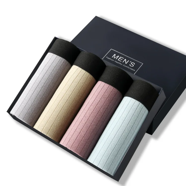 Wholesale stock underwear for men underwear box kit classical cotton boxer shorts male basics underwear Boxers & Briefs boxers