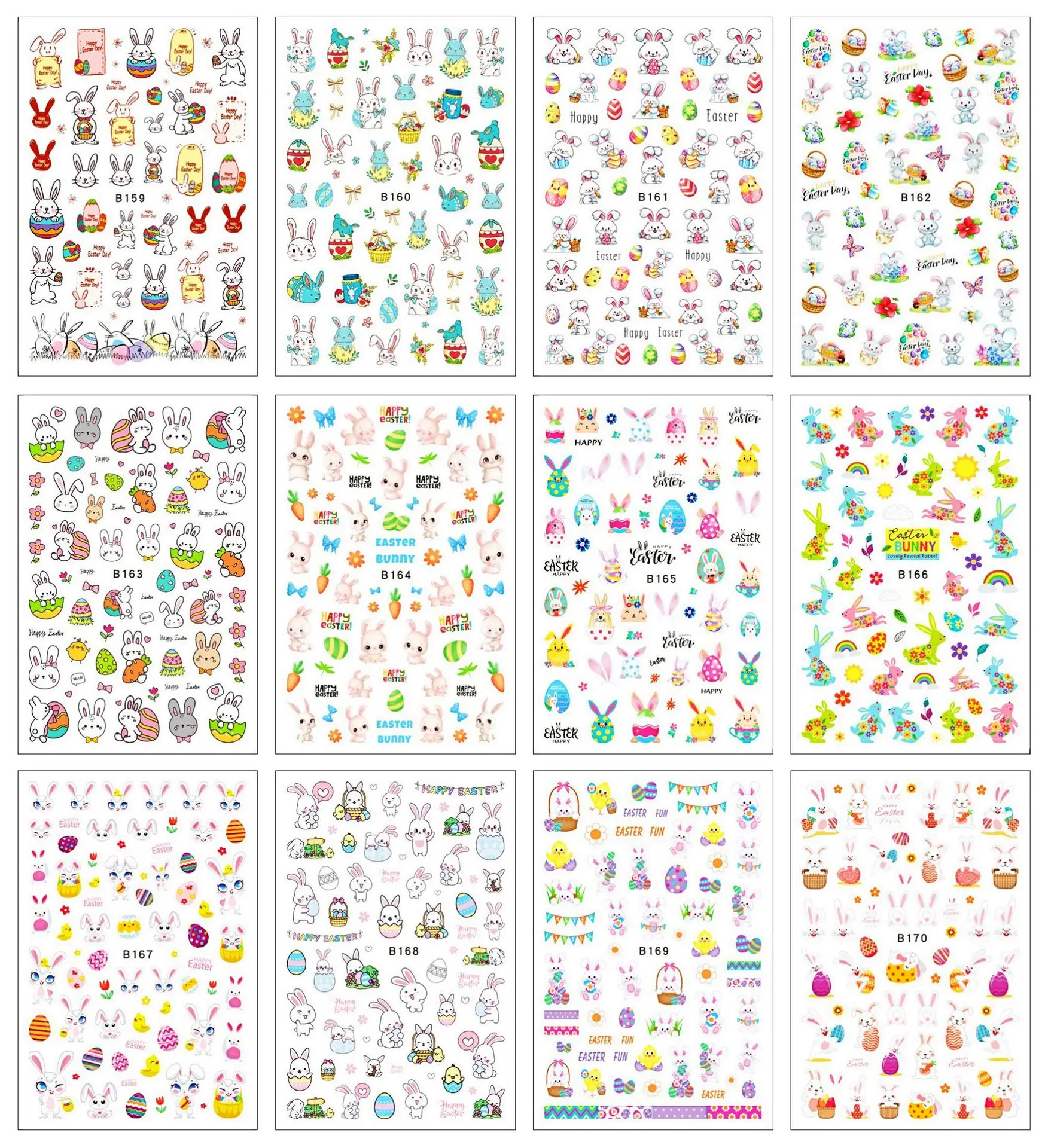 Nail Art Accessories Manicure Stickers rabbit eggs easter nail sticker