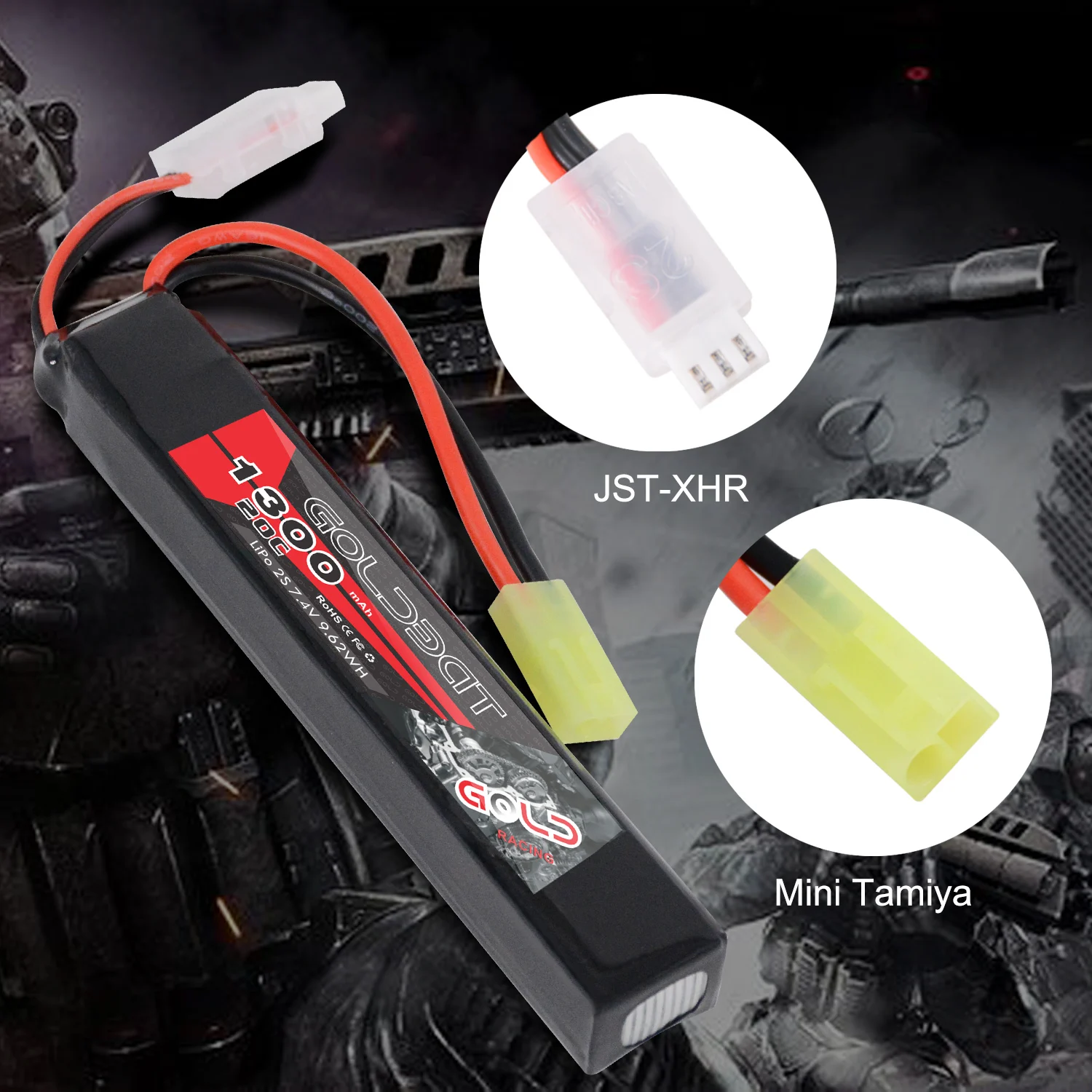 GPR Factory Wholesale High Discharge RC 20C 25C 2S1P 7.4V 1300mAh  Lipo Battery
