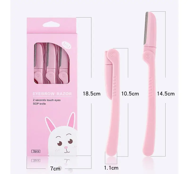 
3Pcs/Set Facial Eyebrow Trimmer Face Hair Razor Beauty Face Eye brow Sharper Shaver Blades 