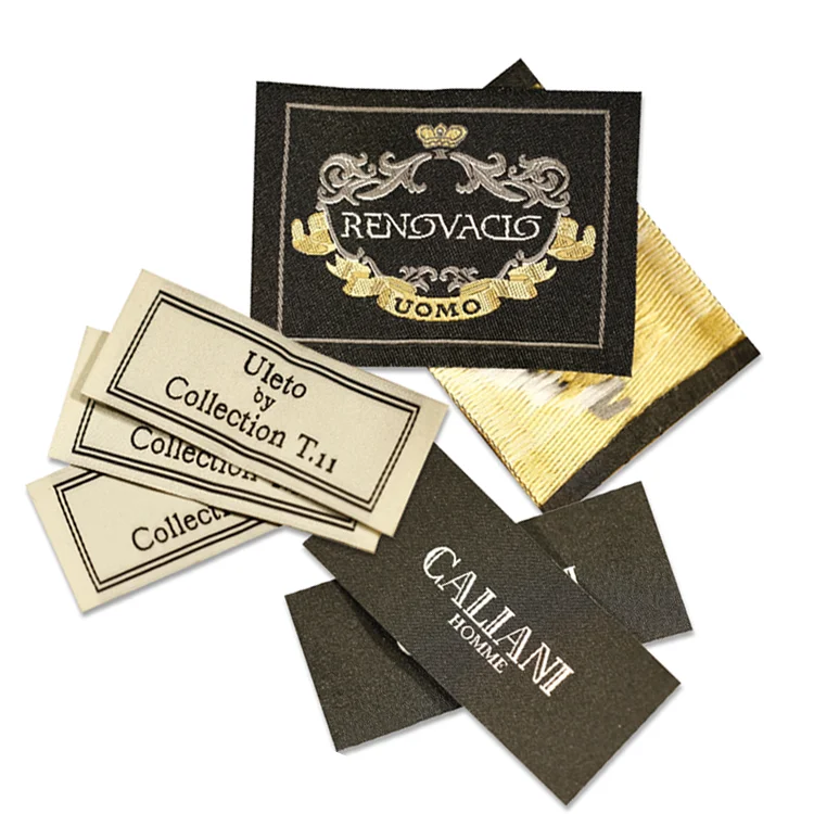 Customized Woven Clothing Tag Garment Tag Neck Cotton Cloth Size Brand Logo Woven Labels Clothing Tags Label Clothing Label