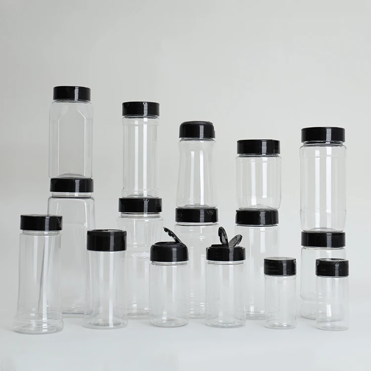 Wholesale Cheap Price Empty Plastic Spice Jars Herb Storage Bottles with Dual Flapper Cap 16 oz