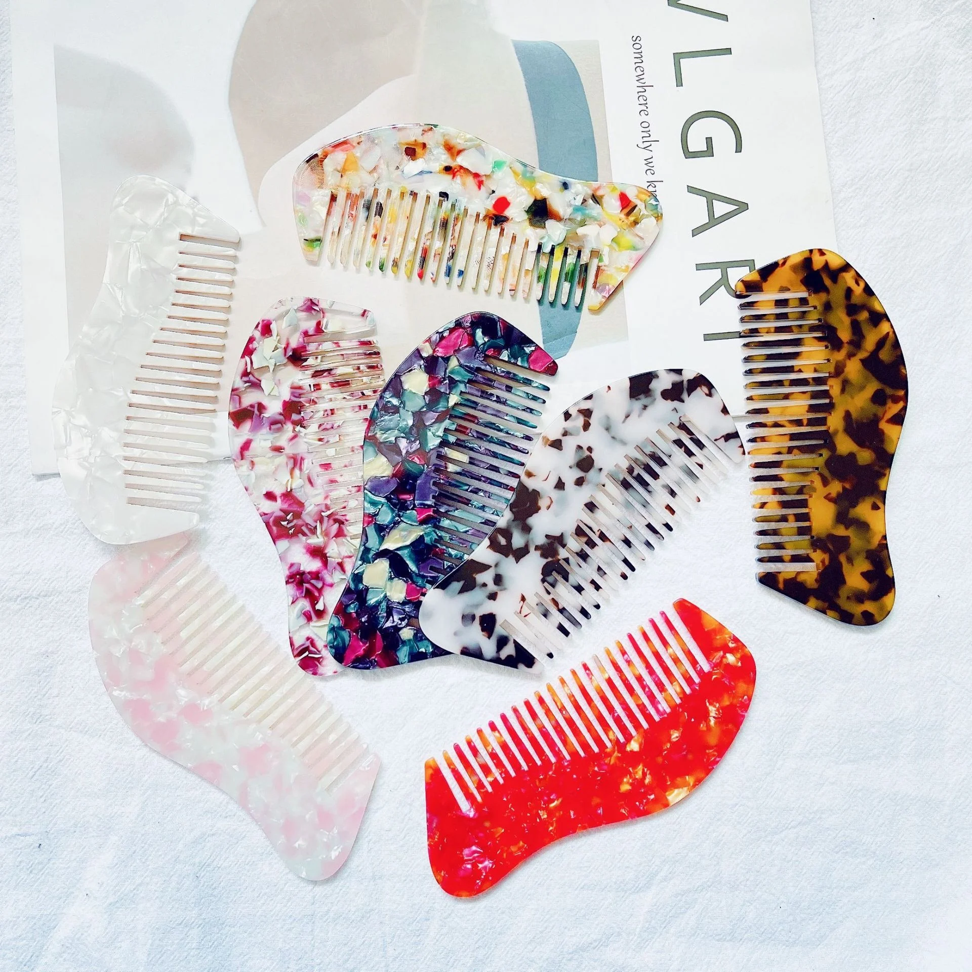 Женская расческа для волос Ziming из ацетата целлюлозы, многоцветная расческа для волос из ацетата