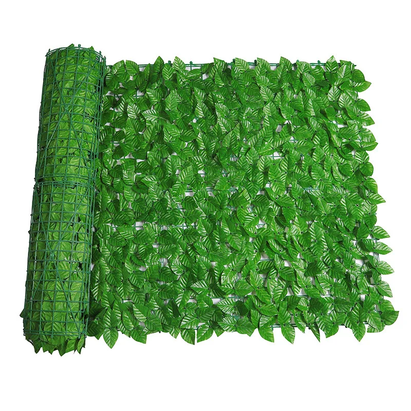 Expandable fake privacy fence wall decor artificial grass wall PVC fence hedge green plant Ivy leaf fence for garden decor