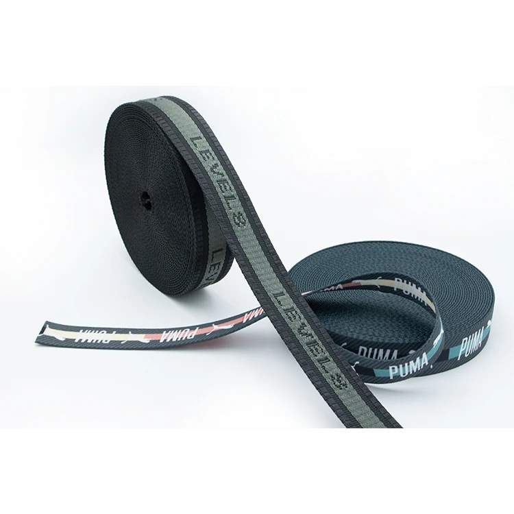 Custom  Nylon Polyester woven special pattern Technique multi color Edge jacquard  Elastic webbing pvc coated nylon webbing