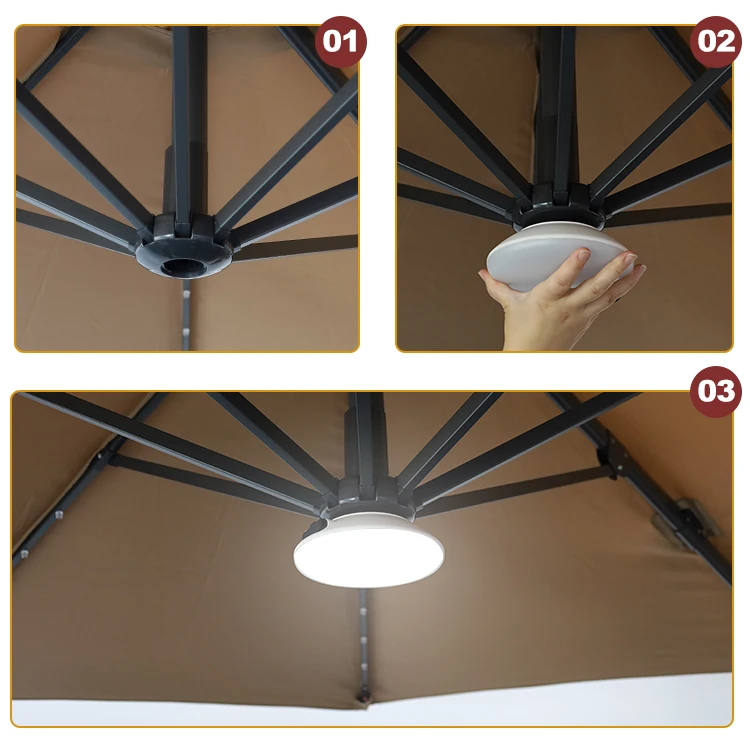 Patio Umbrella light Garden Outdoor led Lighting with 2*AA battery and usb charging