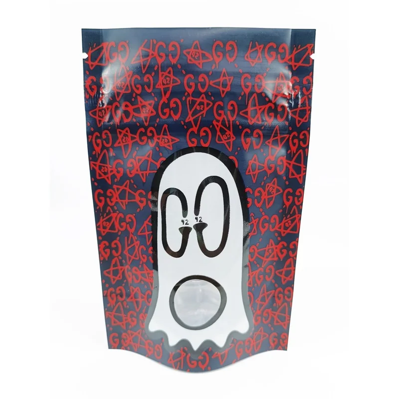 Wholesale smell proof child resistant 1g 35g 7g 14g 28g 7 gram matte black food grade custom printed mylar bags with window